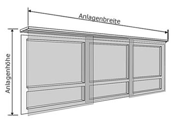 Abbildung Flächenworhang, Vorhang, Gardinen Schiebesystem am Fenster